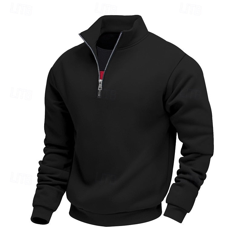 Men's Quarter Zip Stand Collar Jumper