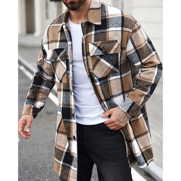 Men's Plaid Shirt Jacket Relaxed Fit