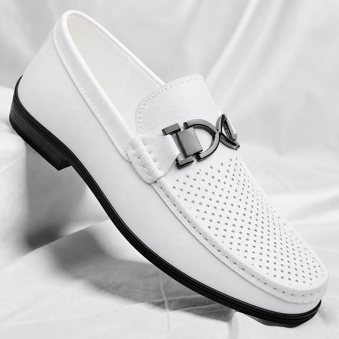 Men's Leather Loafers Cushioned Rubber Sole