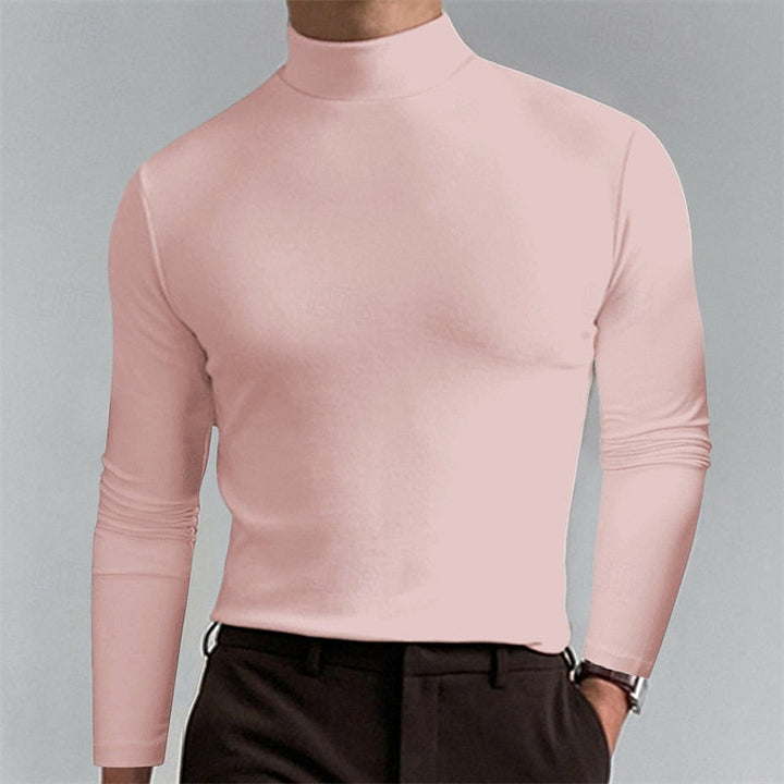 Detail of the sleeve and cuff on a classic men’s turtleneck top