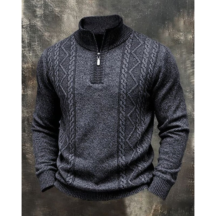 Men's Textured Half-Zip Knit Jumper