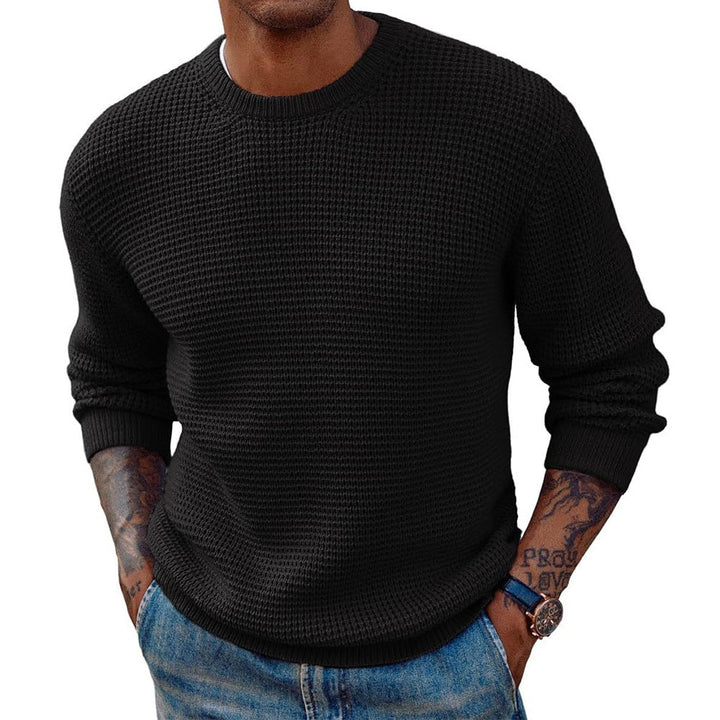 Men's Ribbed Crew-Neck Longline Jumper
