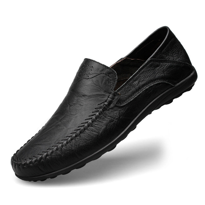 Men's Slip-On Moc Toe Loafers Perforated Upper