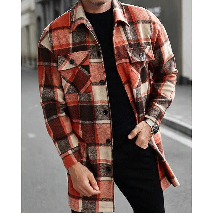 Men's Plaid Shirt Jacket Relaxed Fit