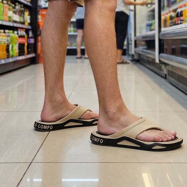Men's open design recovery sandals with thick cushioned soles