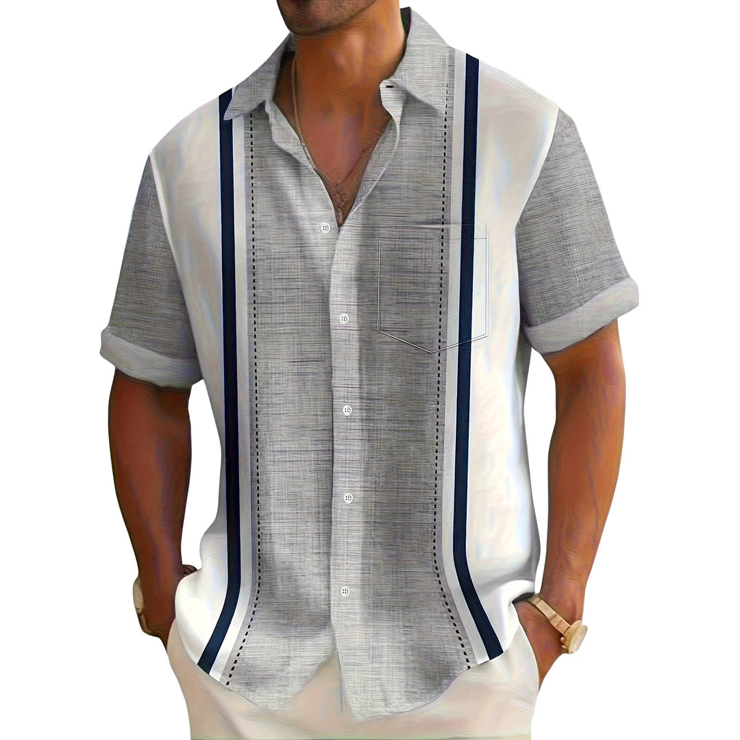 Men's Textured Striped Resort Shirt
