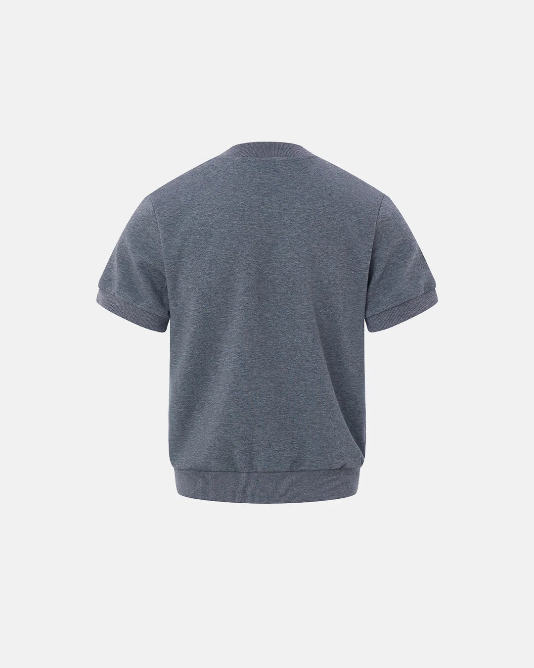 Close-up of the button front on the men's short sleeve cardigan