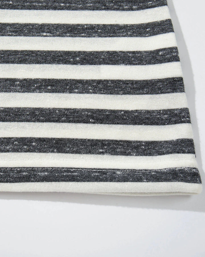 Men's striped Henley T-shirt shown in a clean studio product image