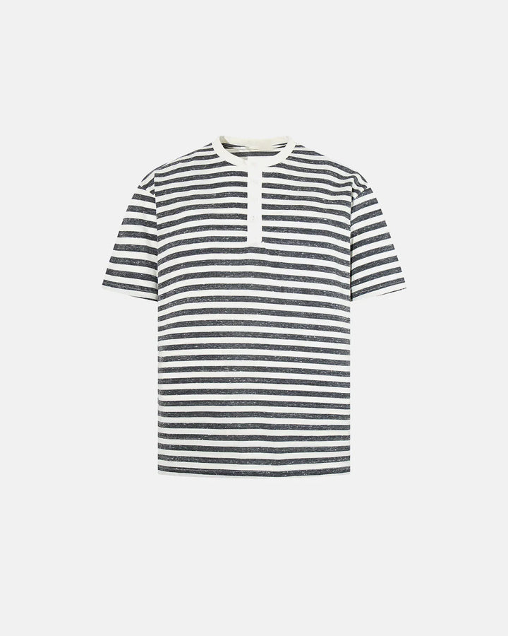 Men's Striped Henley T-Shirt Relaxed Fit
