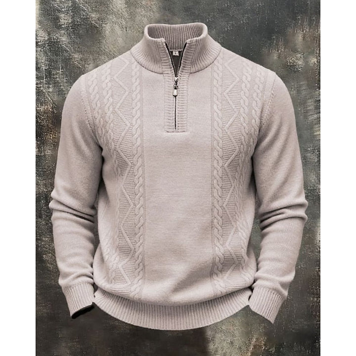 Men's Textured Half-Zip Knit Jumper