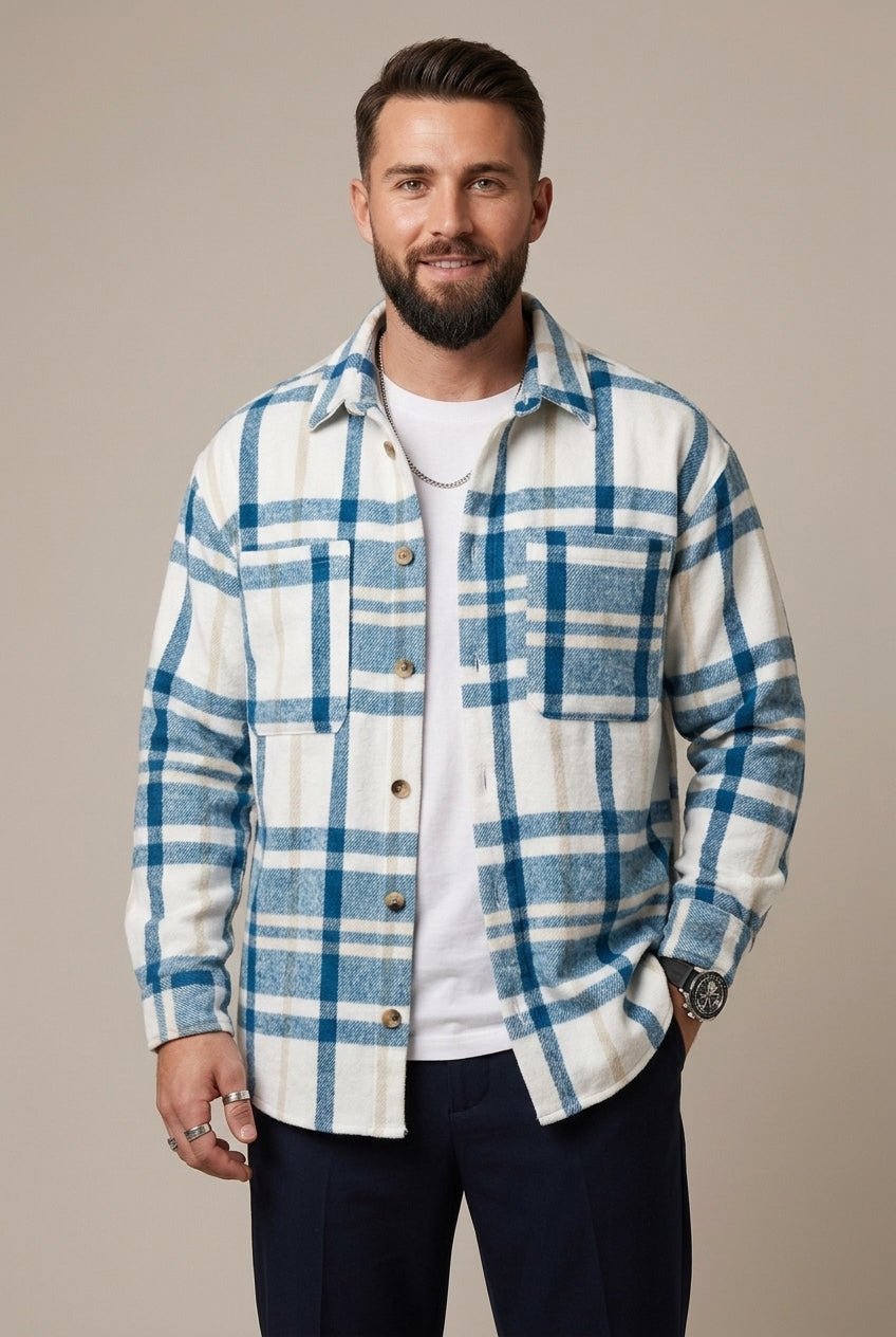 Men's Checked Relaxed Fit Overshirt