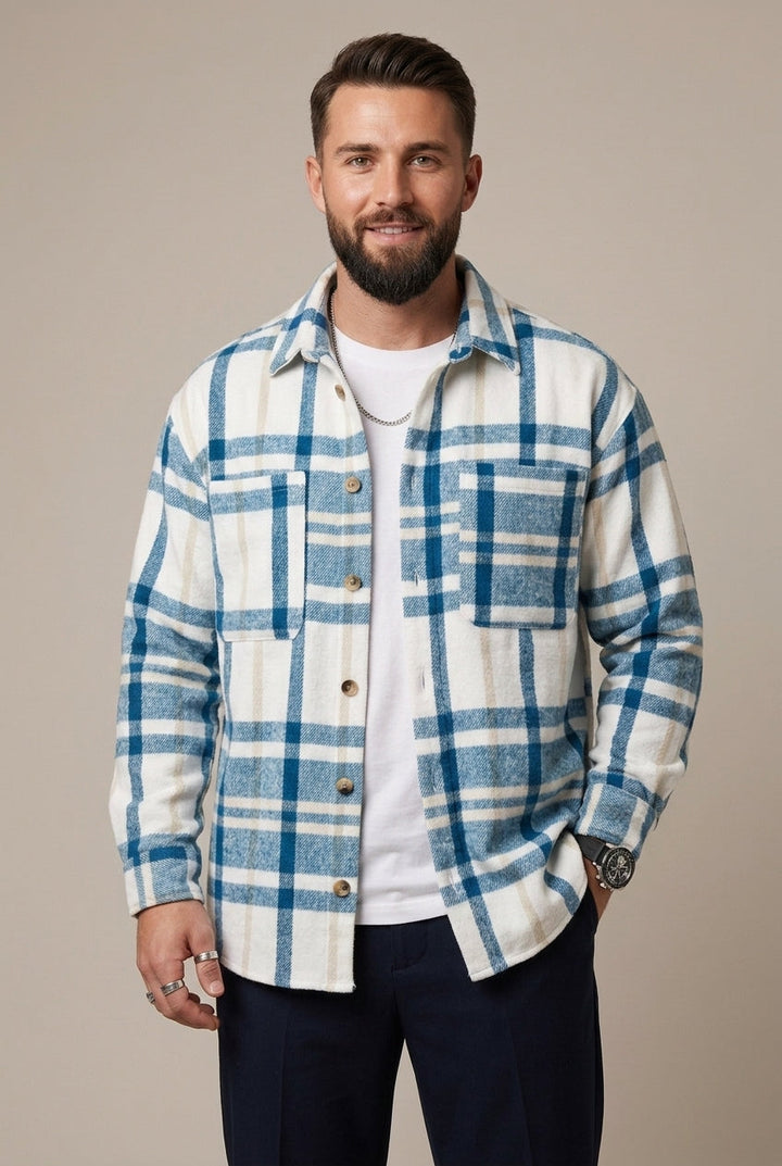 Men's Checked Relaxed Fit Overshirt