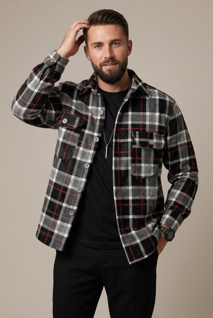 Men's Checked Relaxed Fit Overshirt