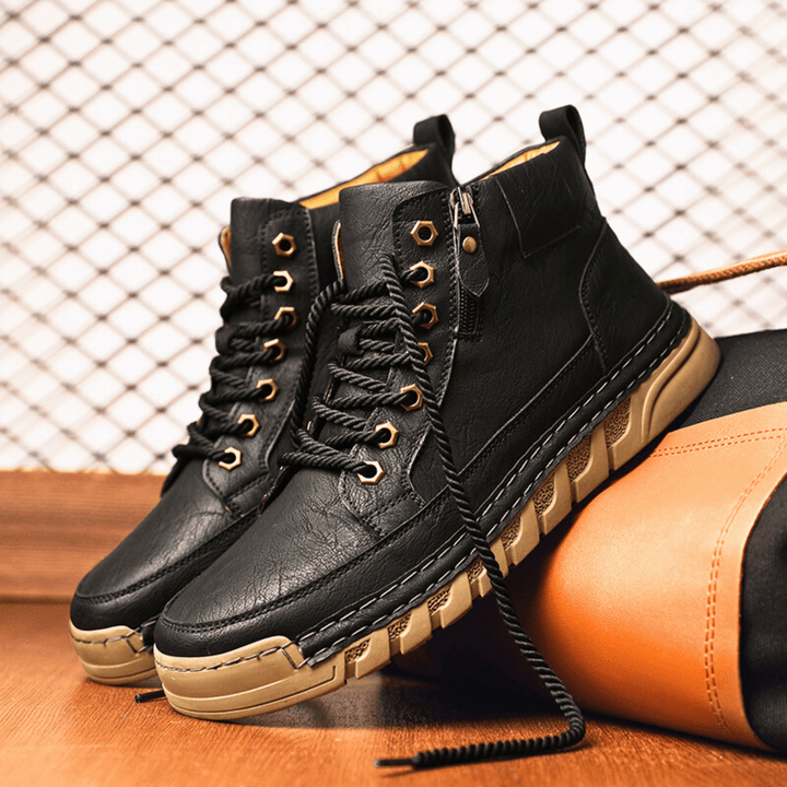 Men's boots showing the durable sole and tread