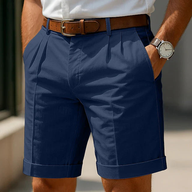 Men's Pleated Summer Shorts Tailored Fit
