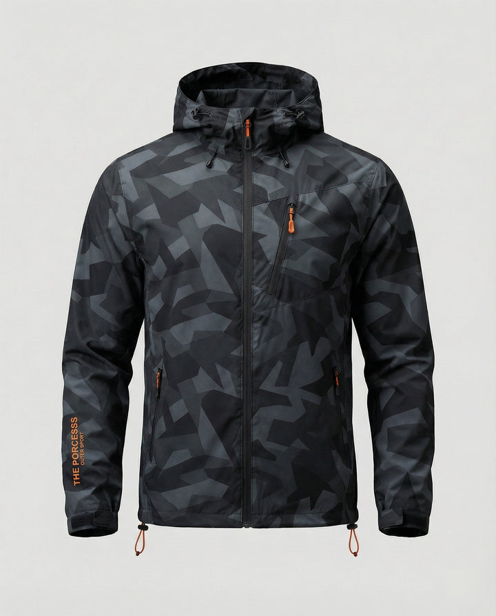 Detailed view of the front fastening on the women's ski jacket