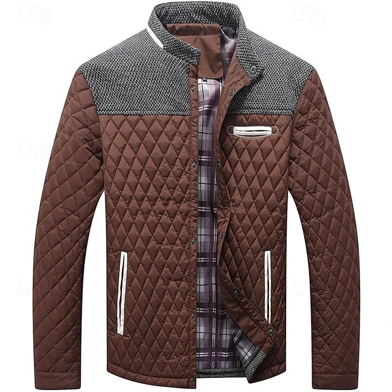 Men's Quilted Stand Collar Jacket