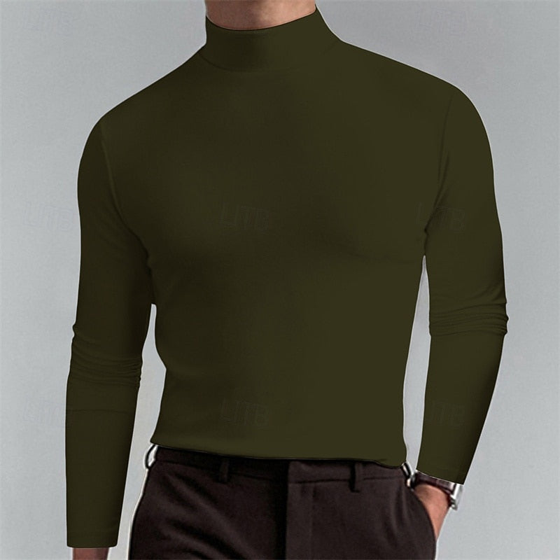 Men's Classic Turtleneck Long Sleeve Top