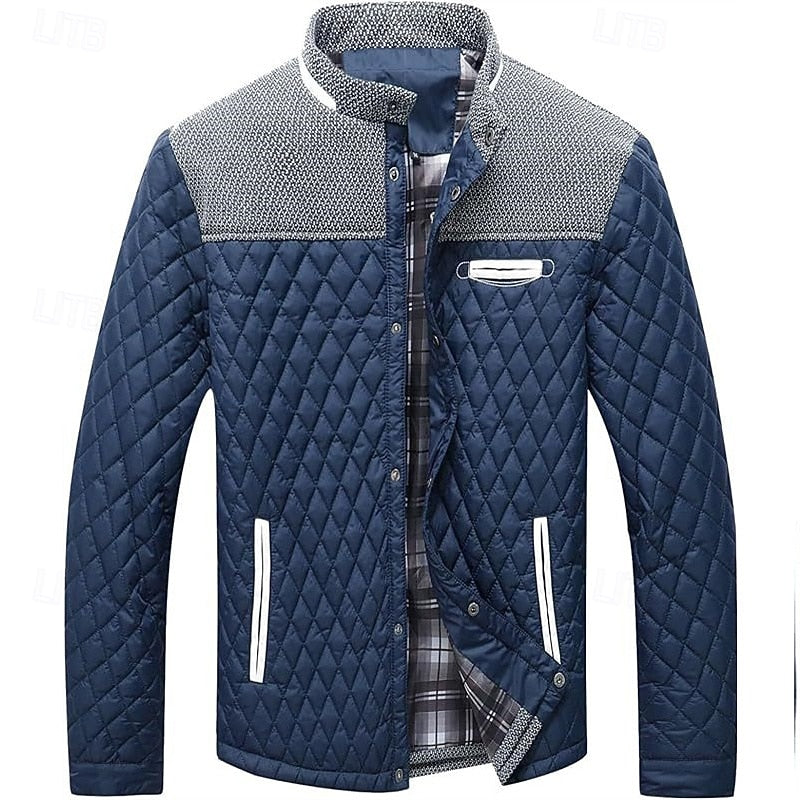 Men's Quilted Stand Collar Jacket