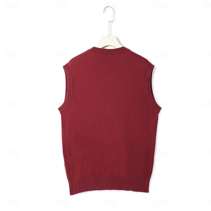 Men's knitted waistcoat shown in a smart casual outfit