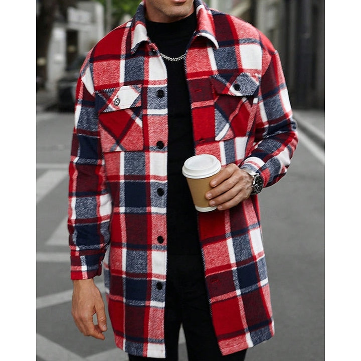 Men's Plaid Shirt Jacket Relaxed Fit