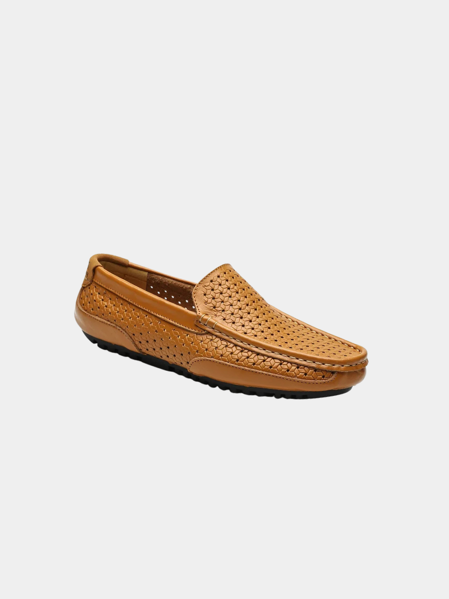 Men's versatile loafers shown from a front three-quarter angle