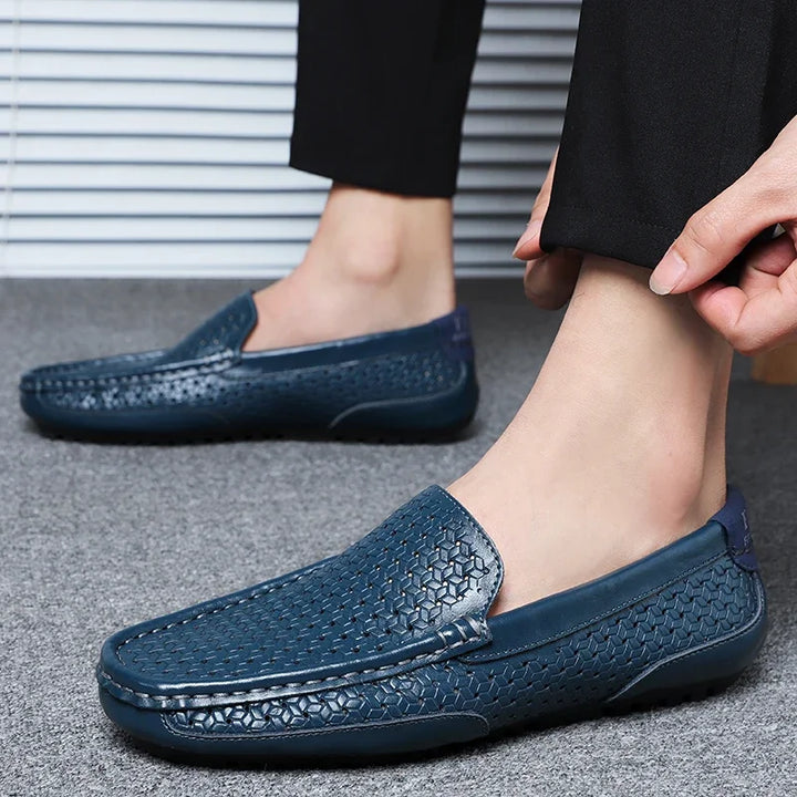 Men's loafers styled as versatile smart-casual footwear